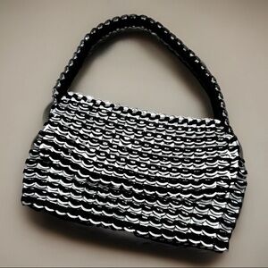 Escama Studio Retro Pop-Top Purse with Flap & Zippered Interior Vtg inspired